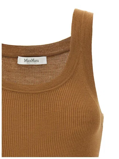 Max Mara Women Sleeveless Knitted Top In Brown