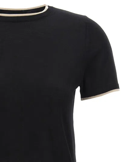 's Max Mara 'egidio' Crew Neck Knitwear T-shirt In Black