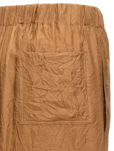 Max Mara Mid-length Crinkled Maxi Skirt With Elastic Waistband In Multi