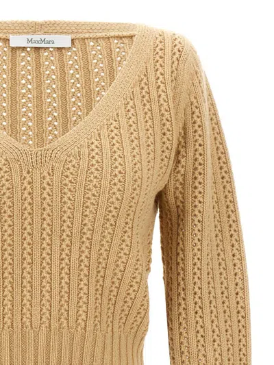 Max Mara Ifrem Sweaters And Cardigans Beige In Brown