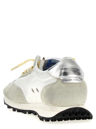 Golden Goose Mens White/comb Men's Marathon Runner Suede And Mesh Low-top Trainers Eur 45 / 11 Uk In Gray