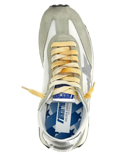 Golden Goose Mens White/comb Men's Marathon Runner Suede And Mesh Low-top Trainers Eur 45 / 11 Uk In Gray