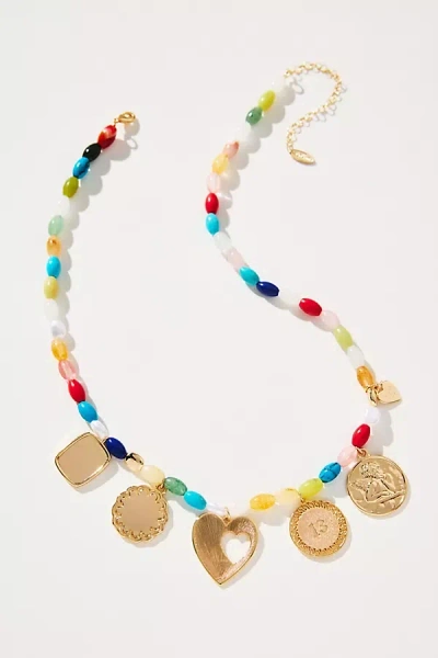 By Anthropologie Beaded Multi Charm Necklace