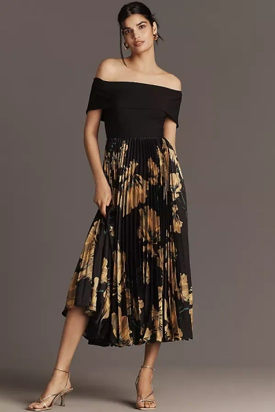 Hutch Off-the-shoulder Twofer Midi Dress