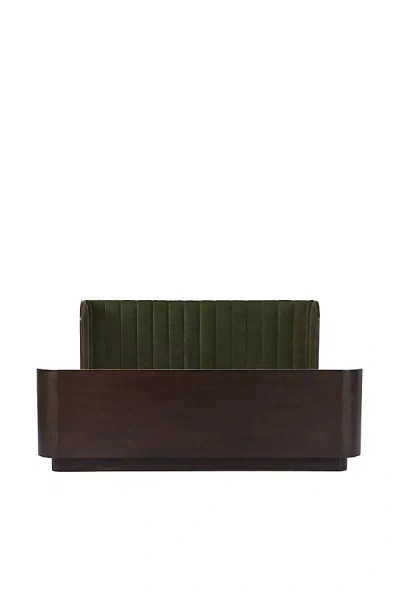 Anthropologie Scarlette Channeled Velvet Bed