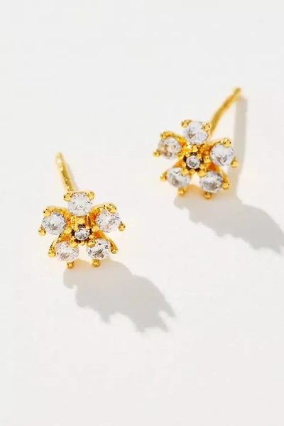 By Anthropologie Floral Crystal Post Earrings