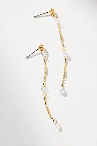 By Anthropologie Crystal Chain Drop Earrings