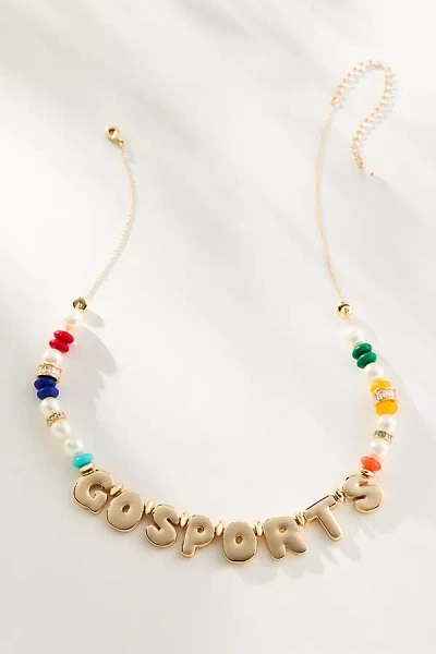 By Anthropologie Beaded Bubble-letter Necklace