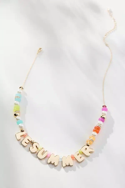 By Anthropologie Beaded Bubble-letter Necklace