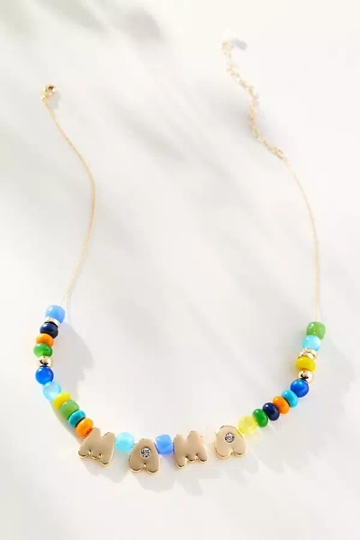 By Anthropologie Beaded Bubble-letter Necklace