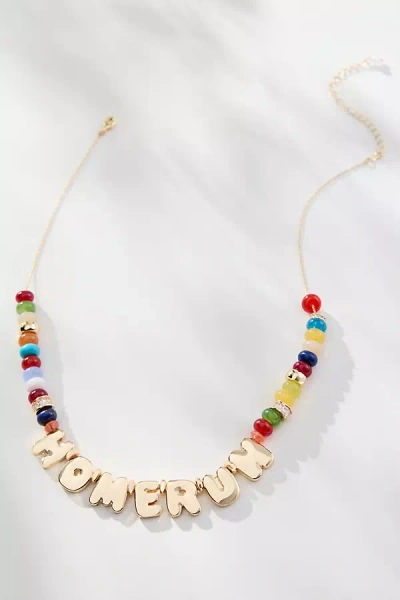 By Anthropologie Beaded Bubble-letter Necklace