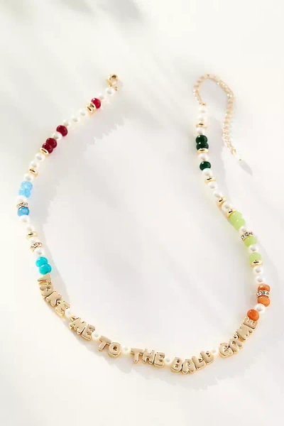 By Anthropologie Beaded Bubble-letter Necklace