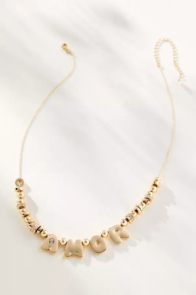By Anthropologie Beaded Bubble-letter Necklace