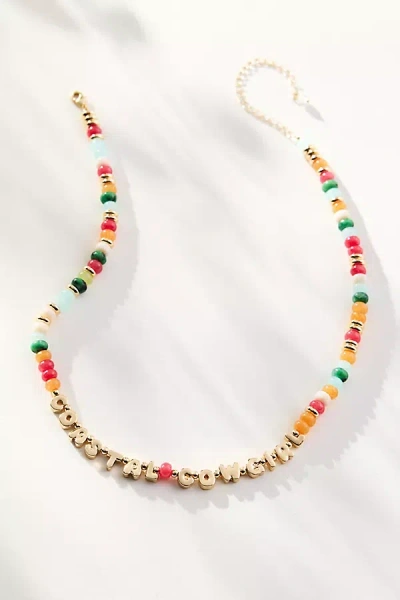 By Anthropologie Beaded Bubble-letter Necklace