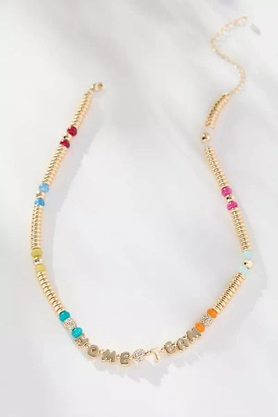 By Anthropologie Beaded Bubble-letter Necklace