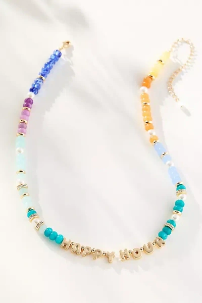 By Anthropologie Beaded Bubble-letter Necklace