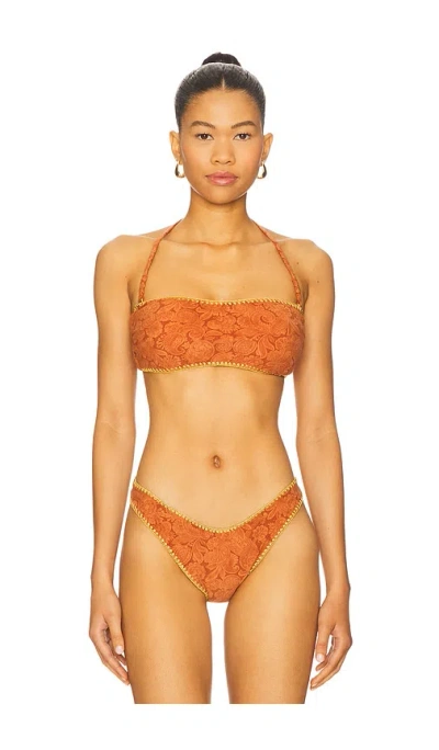 Luli Fama Luxe Stitch Free Form Removeable Bandeau Bikini Top
