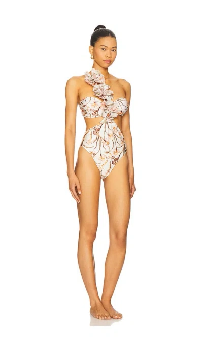 Patbo Botanic Retro Flower Applique One Piece