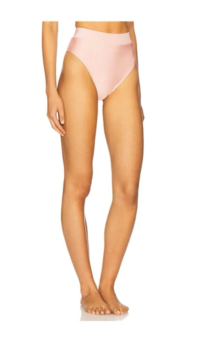 Patbo Lagoa Lycra High Waist Bikini Bottom In Pink