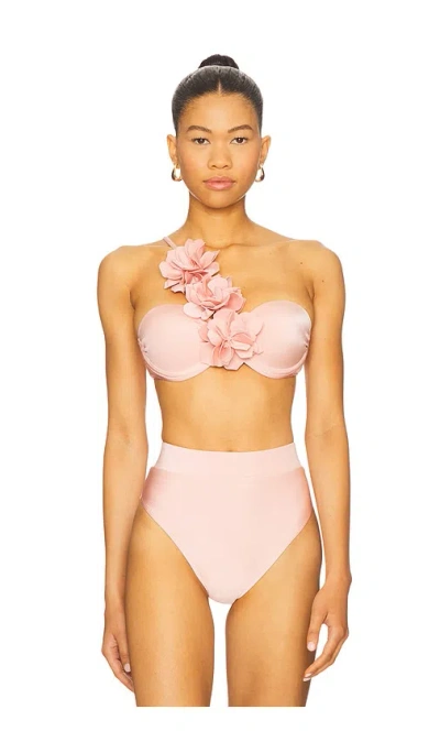 Patbo Lagoa Lycra Flower Applique Bikini Top