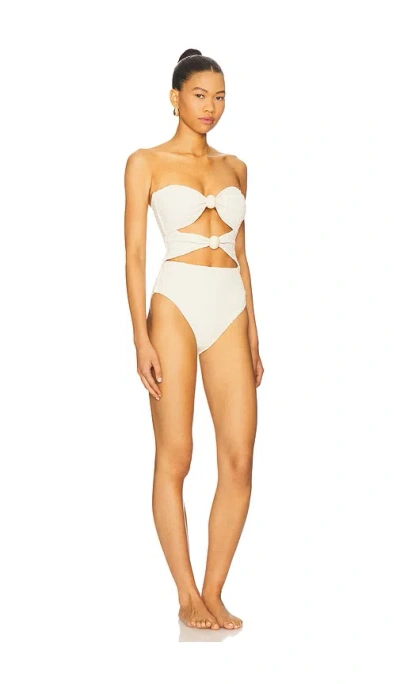 Devon Windsor Misha Full-piece Swimsuit In White