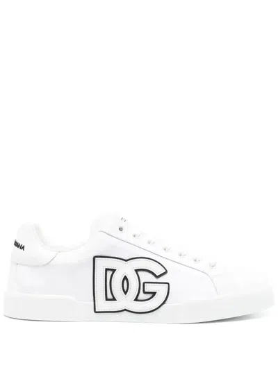 Dolce & Gabbana Canvas Sneakers With Round Toe And Rubber Sole In White