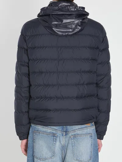 Moncler Brendann Short Down Jacket Crafted From Airsoft In Blue