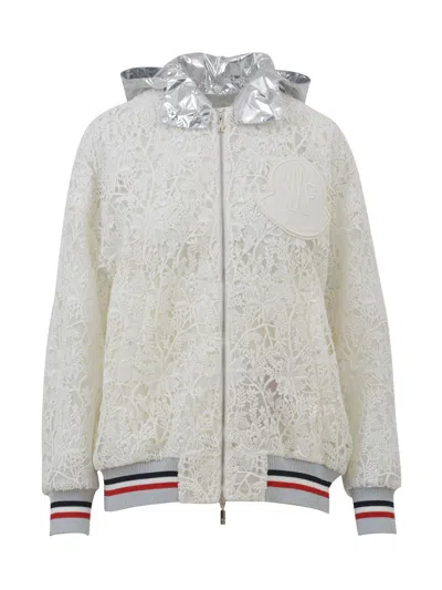 Moncler Gamme Rouge Macramé Jacket In Neutral