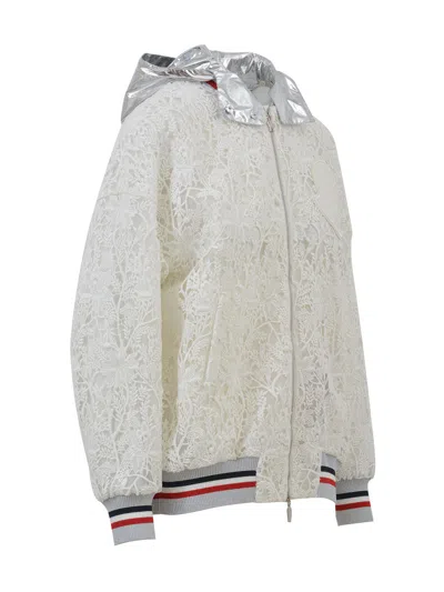 Moncler Gamme Rouge Macramé Jacket In Neutral