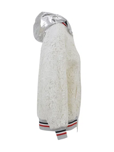 Moncler Gamme Rouge Macramé Jacket In Neutral
