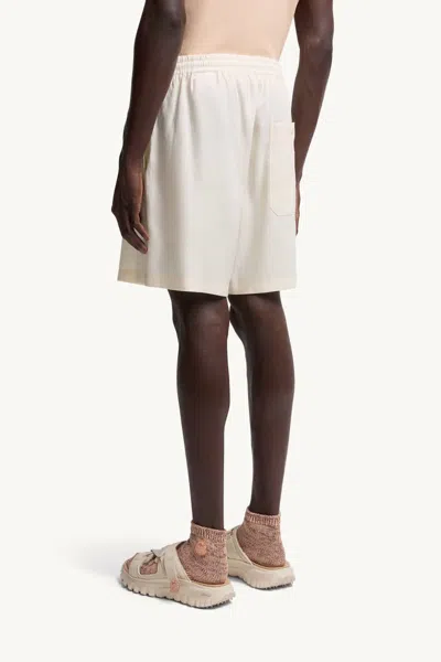 Moncler Genius X Gilga Farm By Donald Glover Logo-patch Relaxed-fit Linen-blend Shorts In White