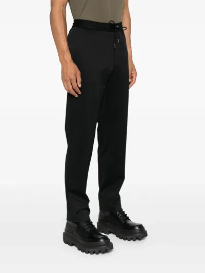 Moncler Logo Jogging Nylon Trousers Clothing In Black