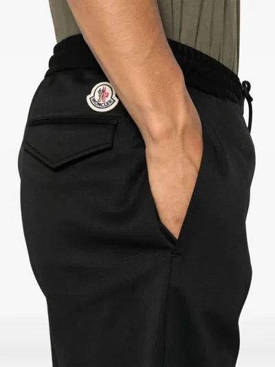 Moncler Logo Jogging Nylon Trousers Clothing In Black