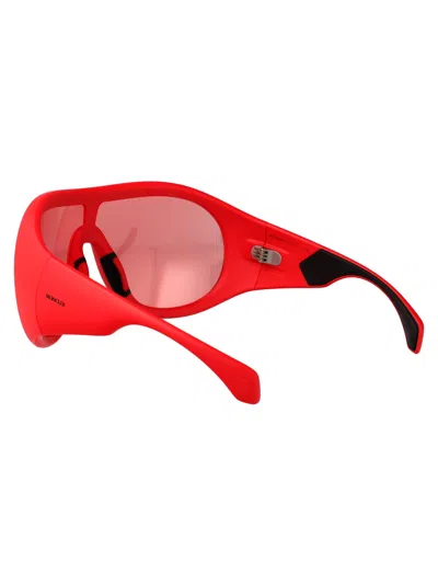 Moncler Matte Red Injectate Sunglasses In Pink