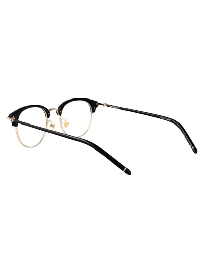 Montblanc Gold-black-transparent Metal Glasses In Black