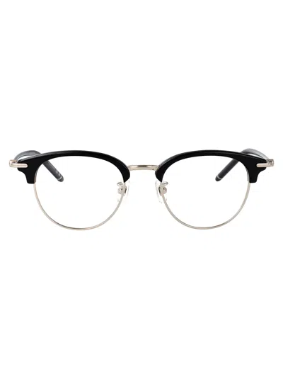 Montblanc Silver-black-transparent Metal Glasses In Black