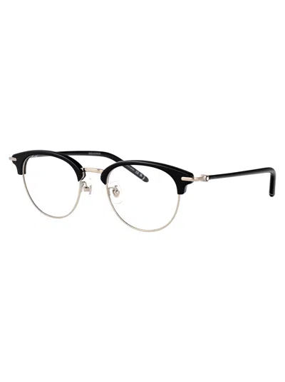 Montblanc Silver-black-transparent Metal Glasses In Black