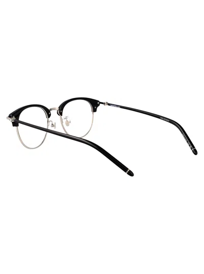 Montblanc Silver-black-transparent Metal Glasses In Black
