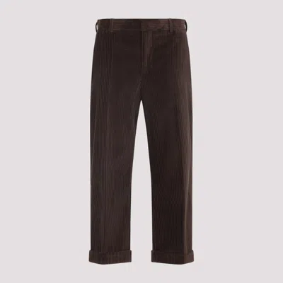 Moschino Straight-leg Trousers With Textured Corduroy Finish In Brown