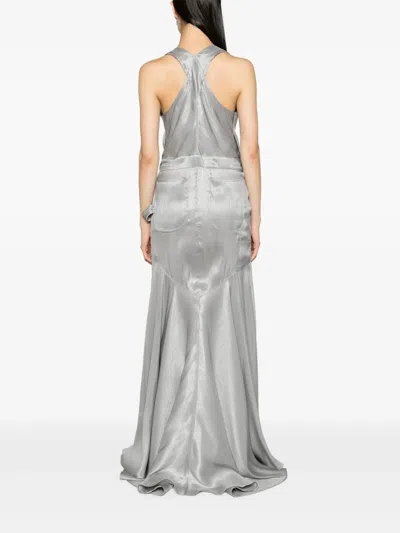 Moschino High-shine Floor-length Dress In Gray