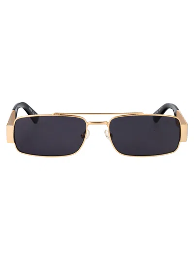 Moschino Couture Rose Gold Metal Sunglasses In Gold