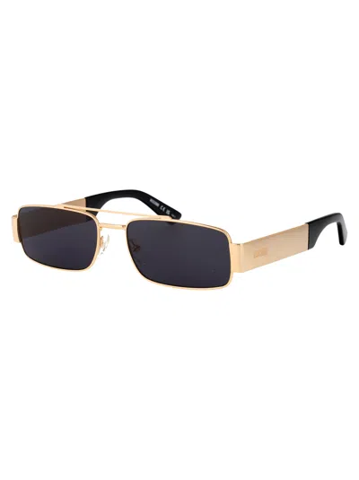 Moschino Couture Rose Gold Metal Sunglasses In Gold