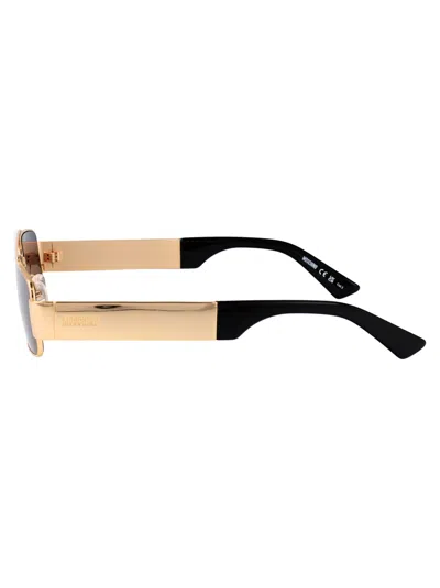 Moschino Couture Rose Gold Metal Sunglasses In Gold
