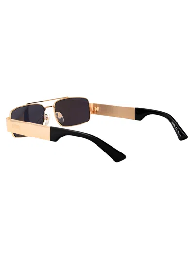 Moschino Couture Rose Gold Metal Sunglasses In Gold