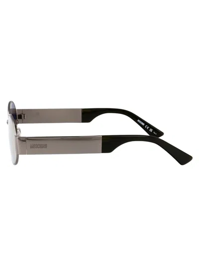 Moschino Couture Ruthenium Metal Sunglasses In Brown