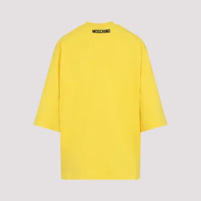 Moschino Smiley Face Graphic T-shirt In Bright Yellow Cotton In Yellow