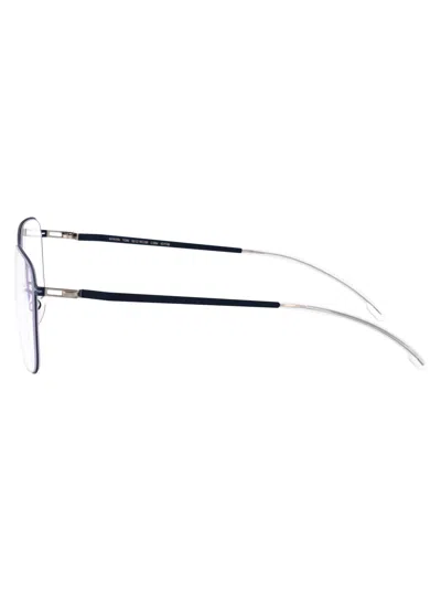 Mykita Navy Clear Steel Glasses In Black