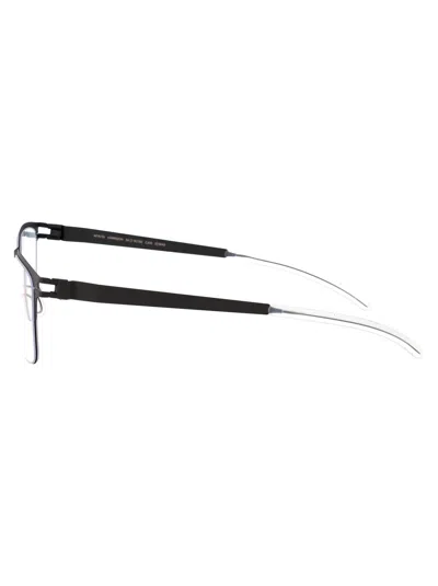 Mykita Dalton Rectangle-frame Metal Glasses In Black