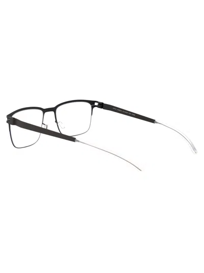 Mykita Dalton Rectangle-frame Metal Glasses In Black