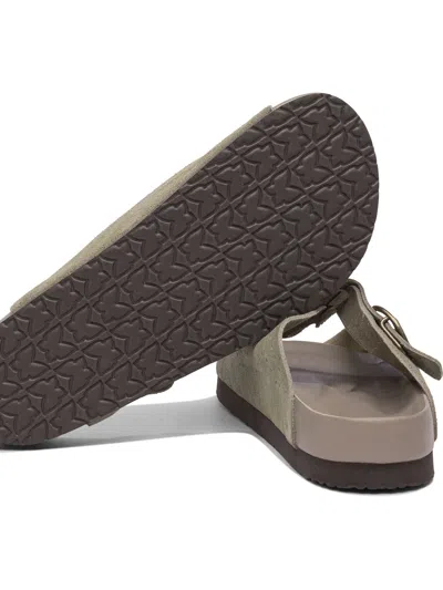 Needles Perforated Open Toe Flat Sole Sandals In Green